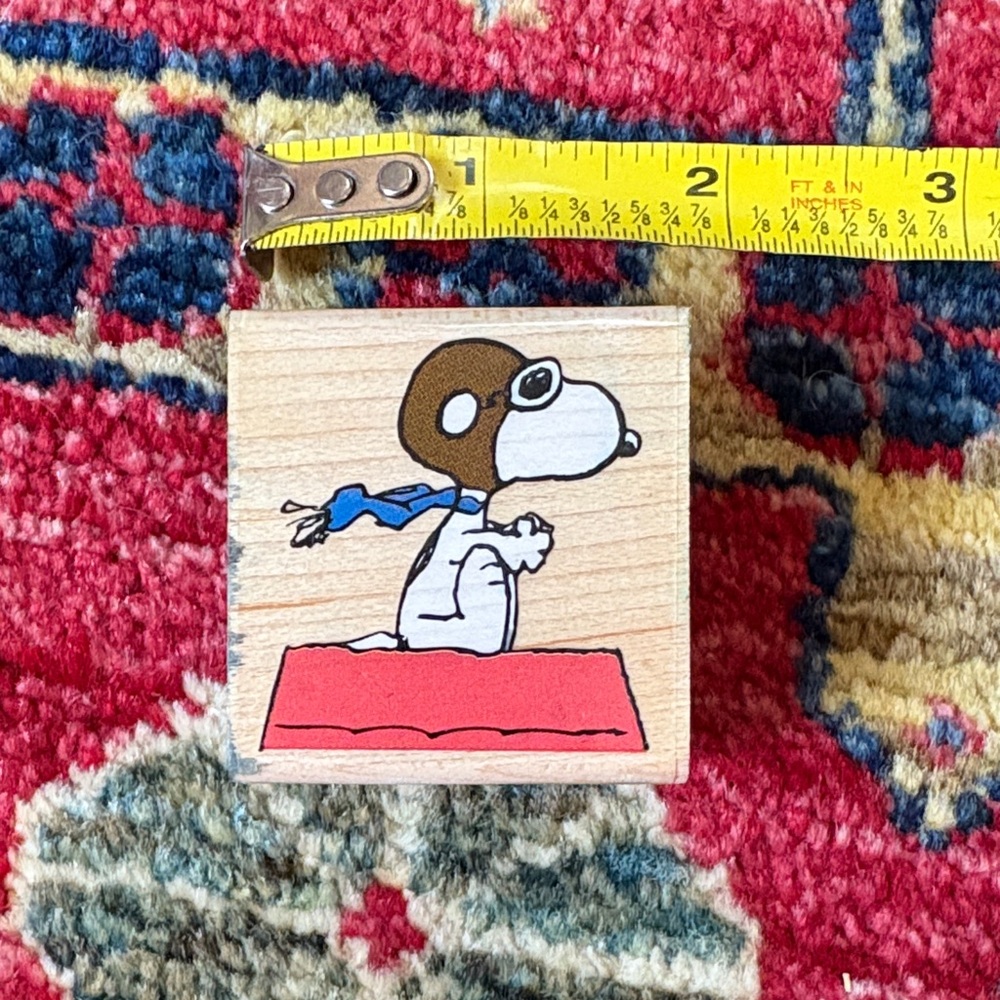 Snoopy Wooden Stamp with Aviator Design